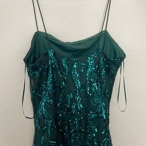 dark forest green shimmery sequined windsor mini dress homecoming